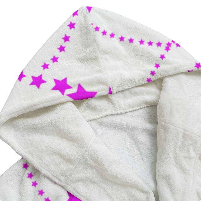 Preview: Bunter Bademantel Roxy aus Flanell – flauschig & farbenfroh, Größen S–2XL